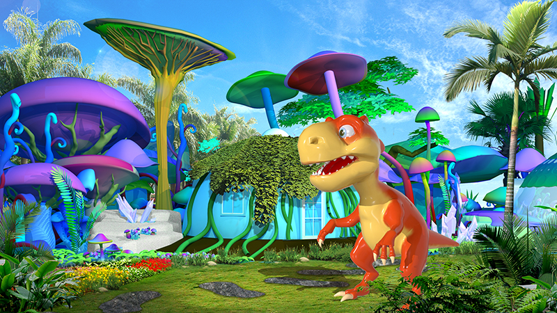 恐龙场景渲染效果图